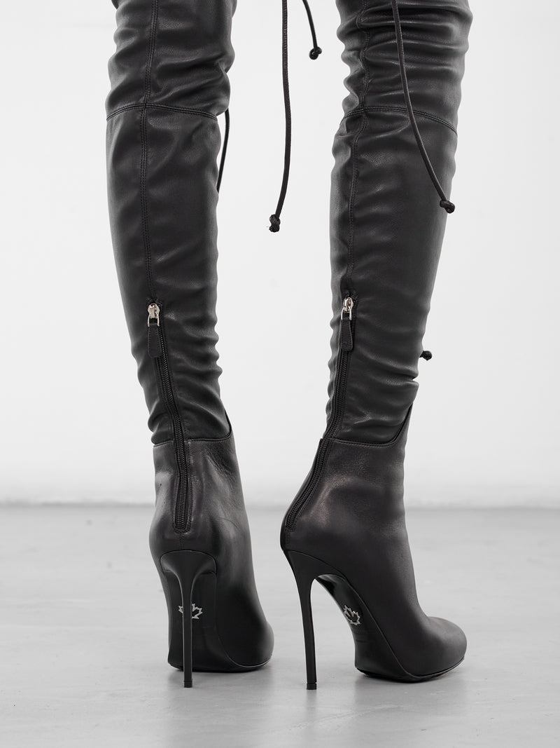 Ducati Black Leather High Boots (BOW0095-NERO)