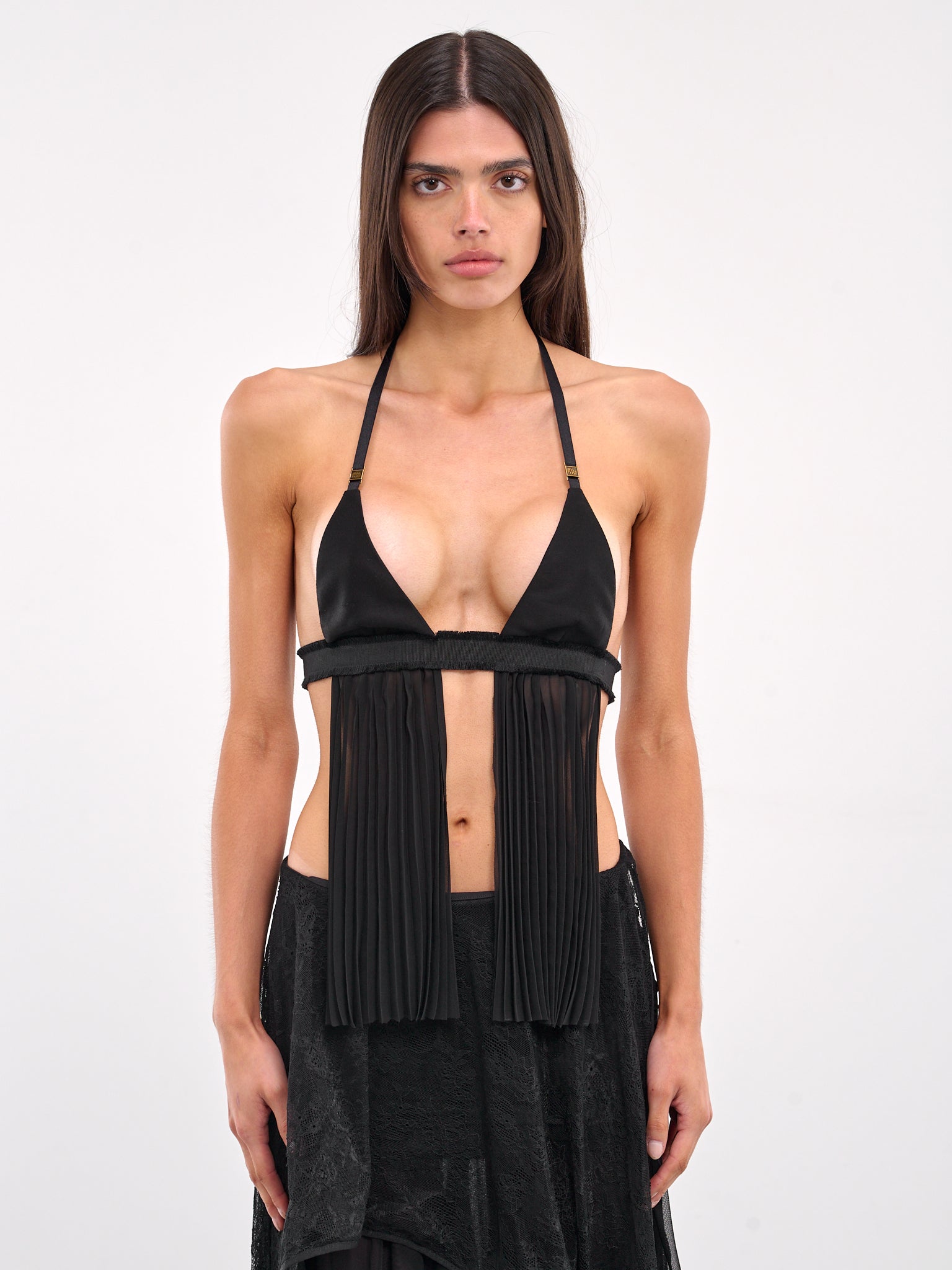 Draped Halterneck Bra Top (BR-02BK-BLACK)