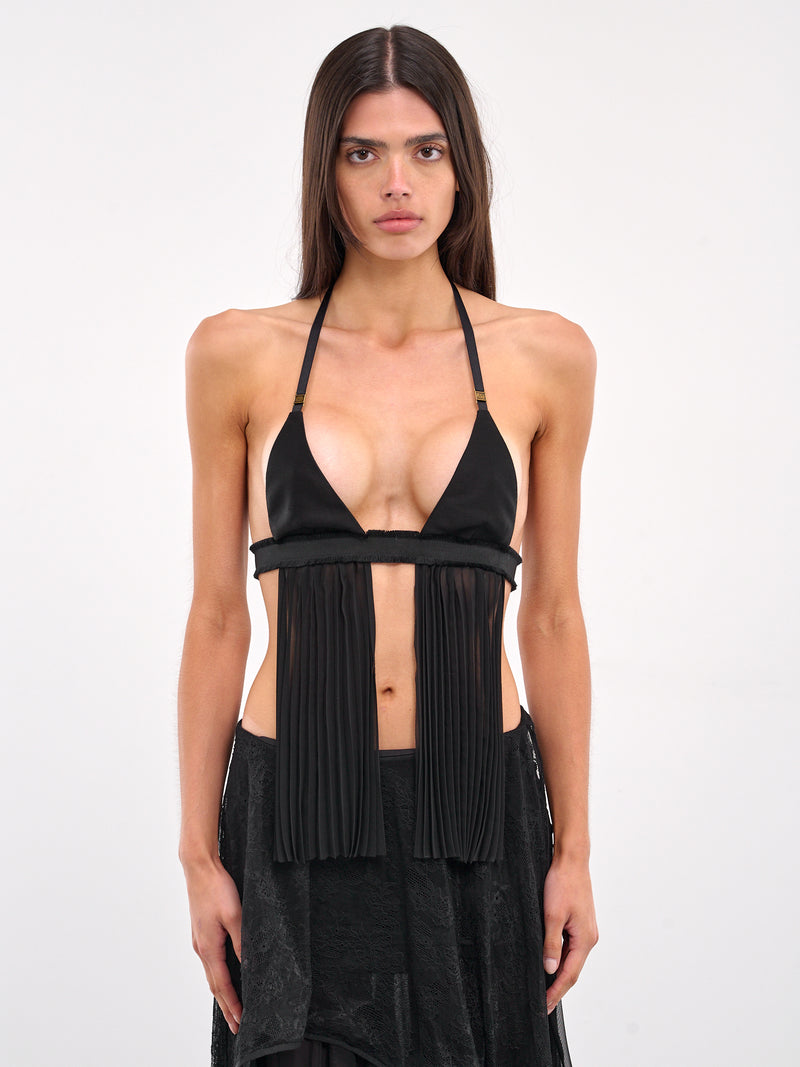 Draped Halterneck Bra Top (BR-02BK-BLACK)