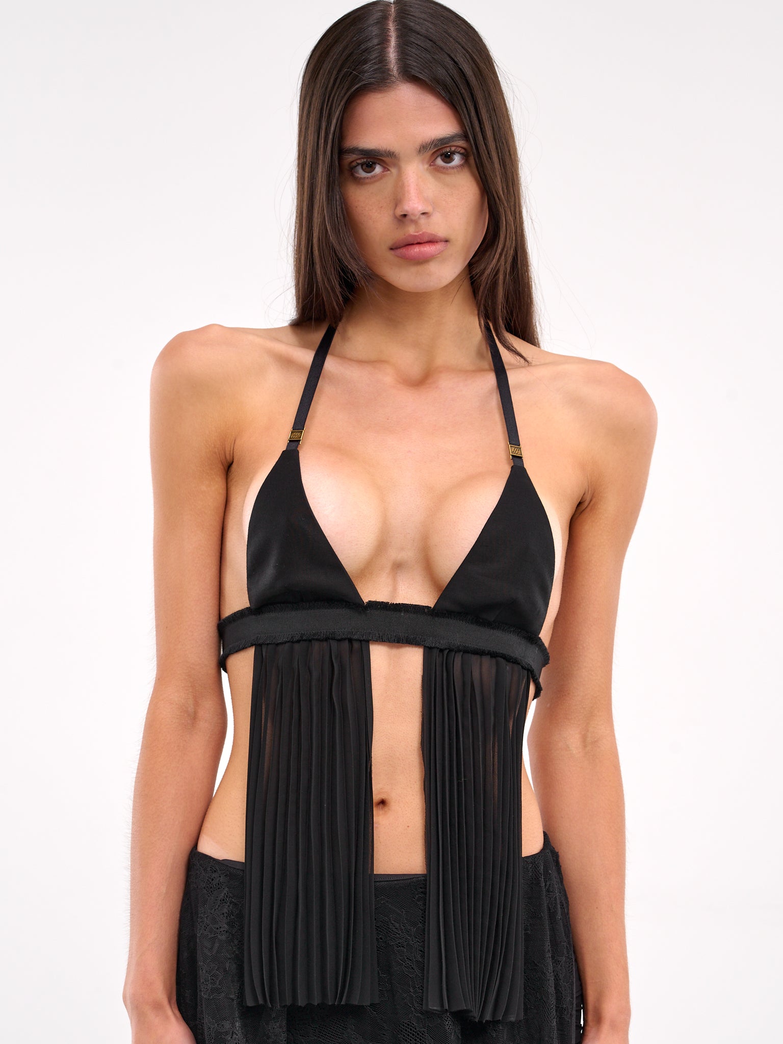 Draped Halterneck Bra Top (BR-02BK-BLACK)