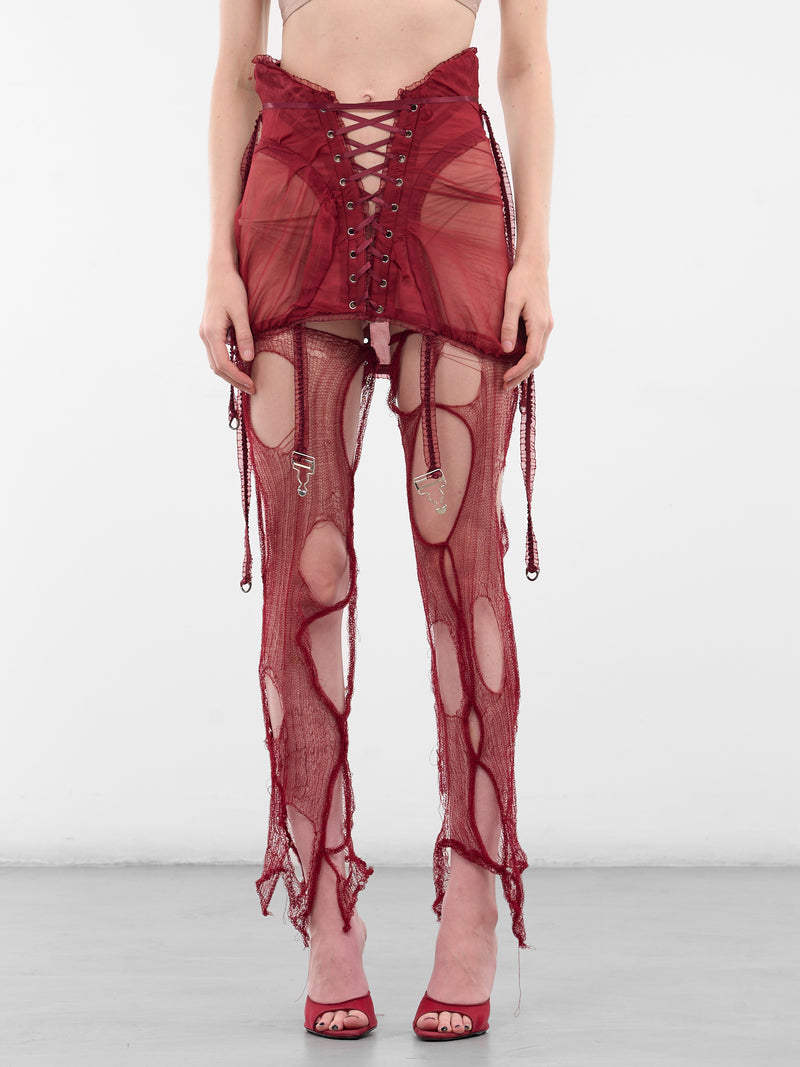 Breathing Veins Distressed Leg Warmers (BREATHING-VEINS-RED)