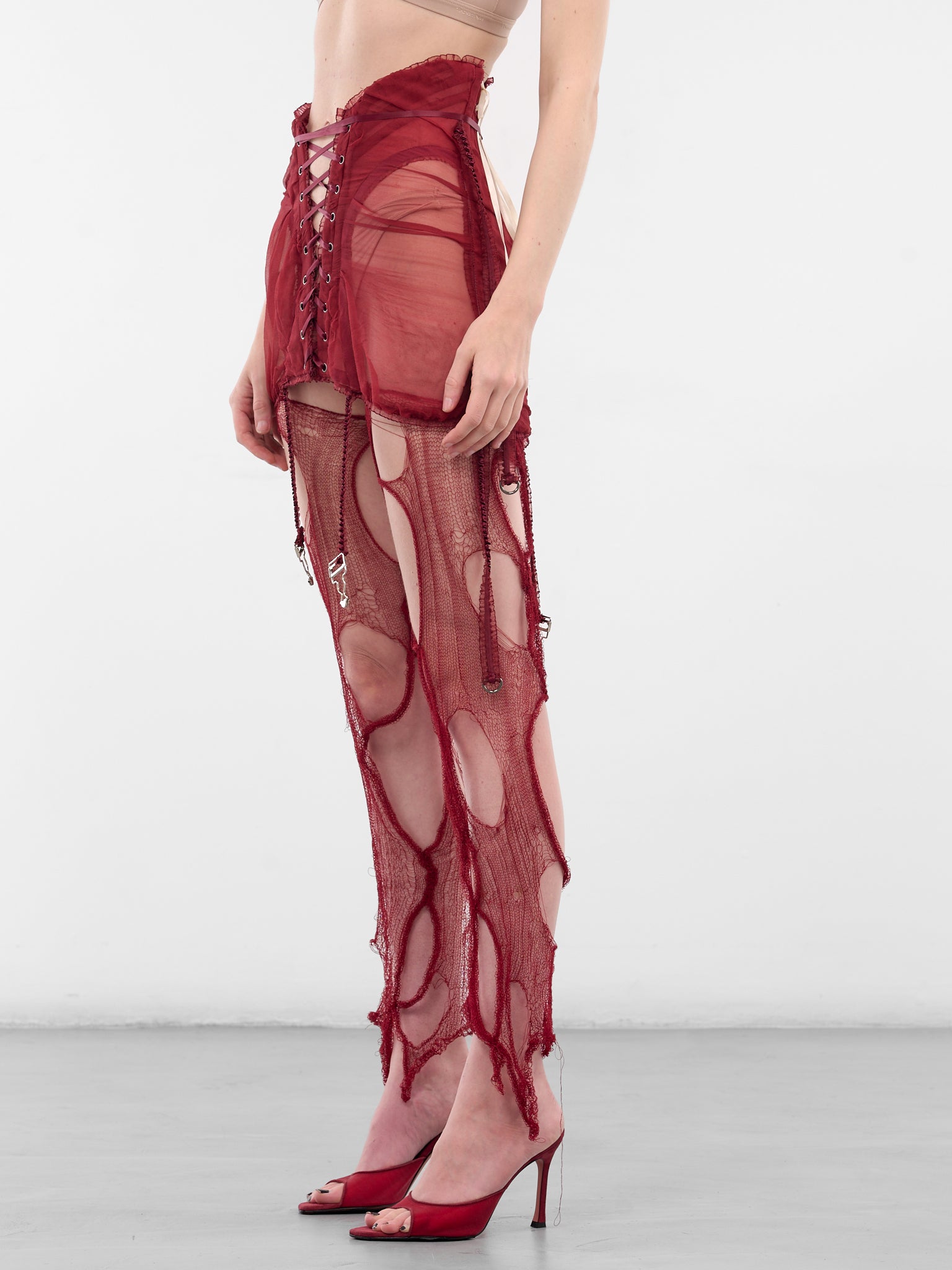 Breathing Veins Distressed Leg Warmers (BREATHING-VEINS-RED)