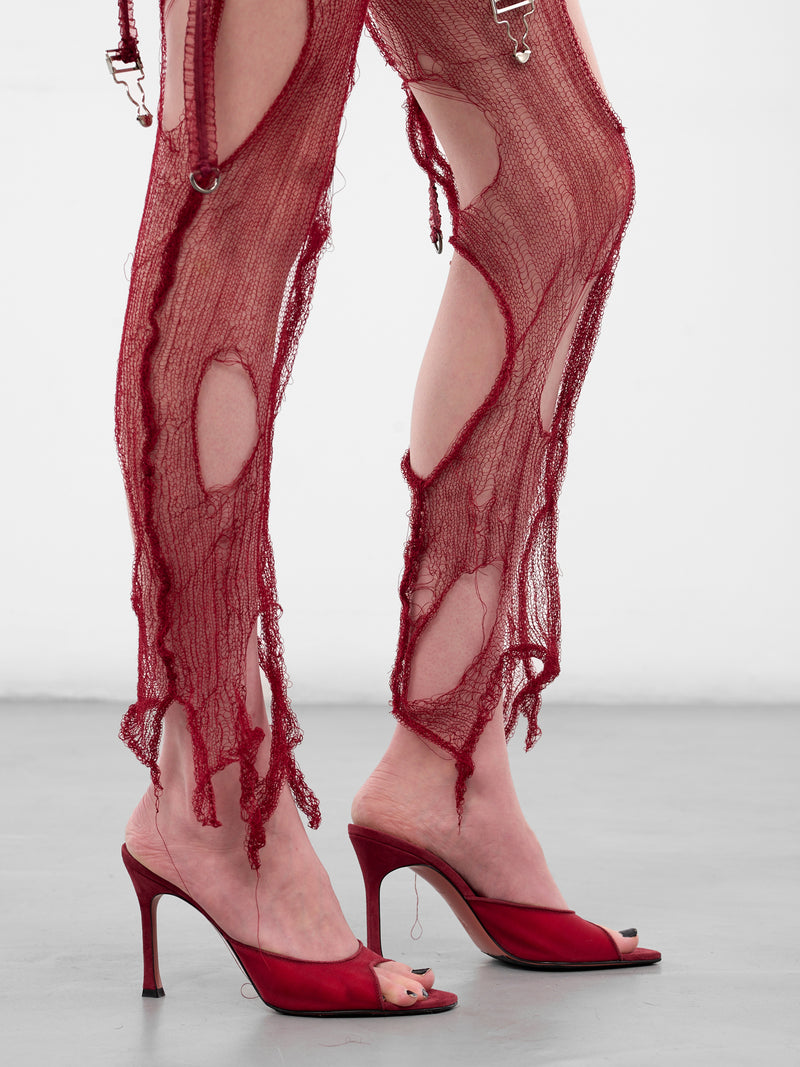 Breathing Veins Distressed Leg Warmers (BREATHING-VEINS-RED)