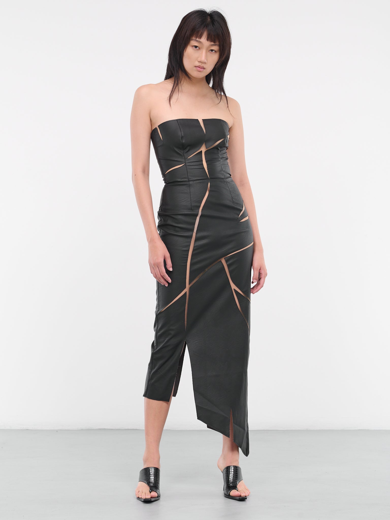 Broken Midi Dress (BROKEN-MIDI-VEGAN-BLACK)