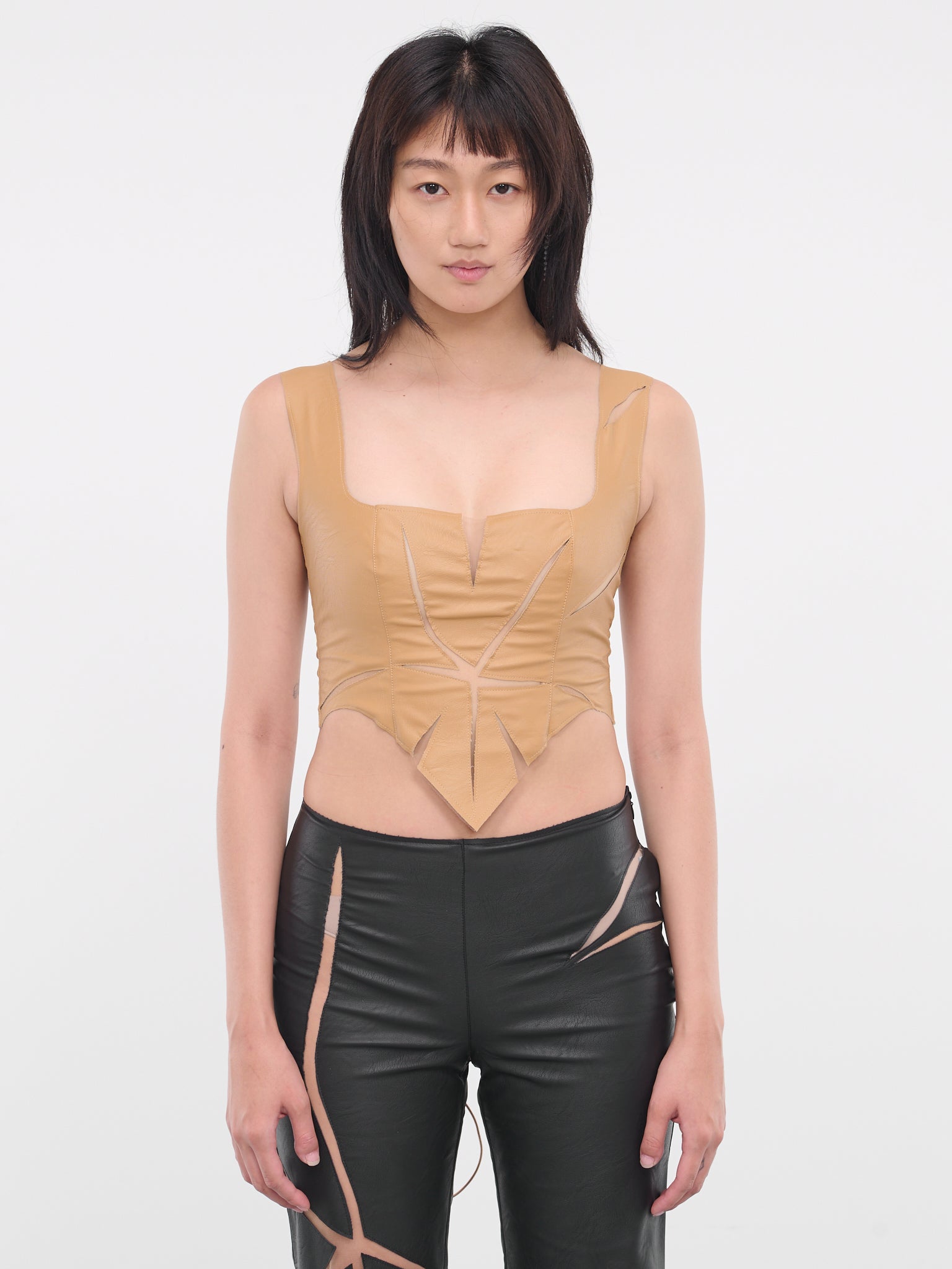 Broken Bustier Top (BROKEN-RECYCLED-LIGHT-BROWN)