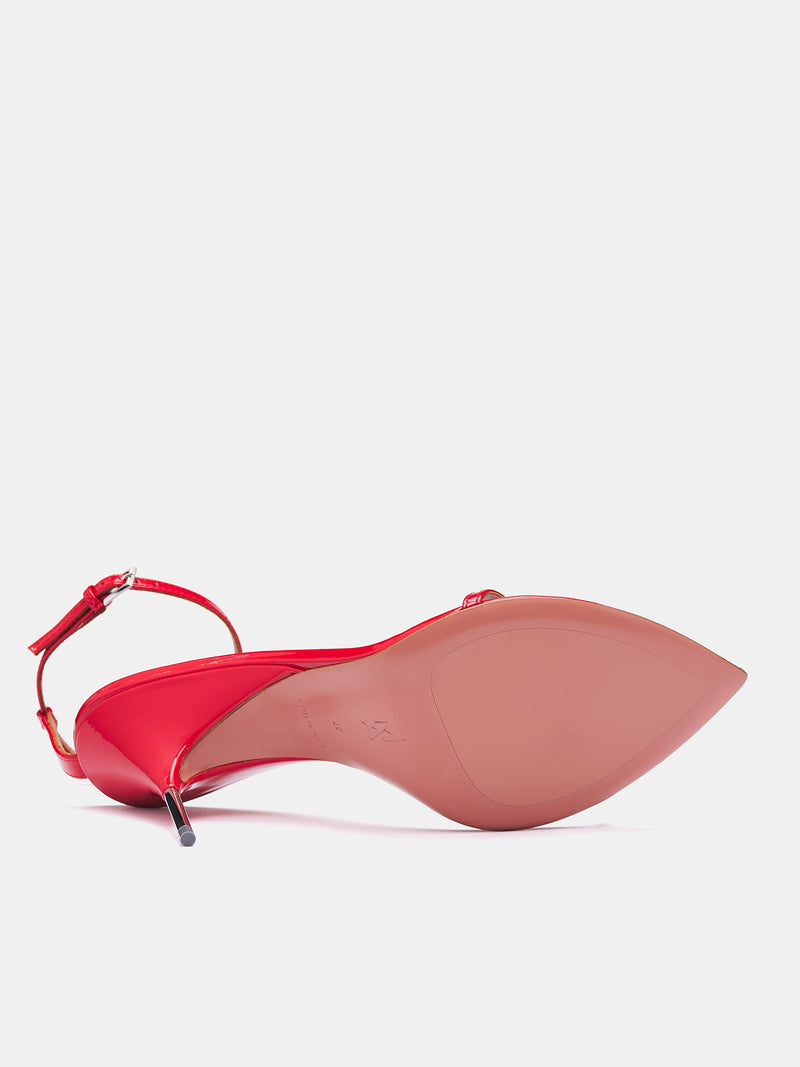 Bruna Heeled Sandals (BRUNA-RED-SILVER)