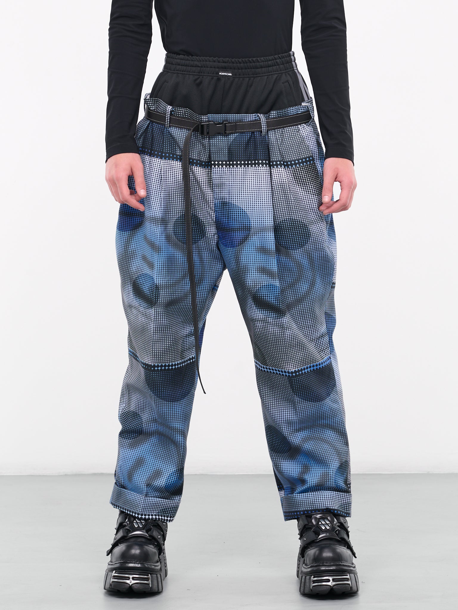 Double Waist Dots Trousers (BS239615-BLUE)