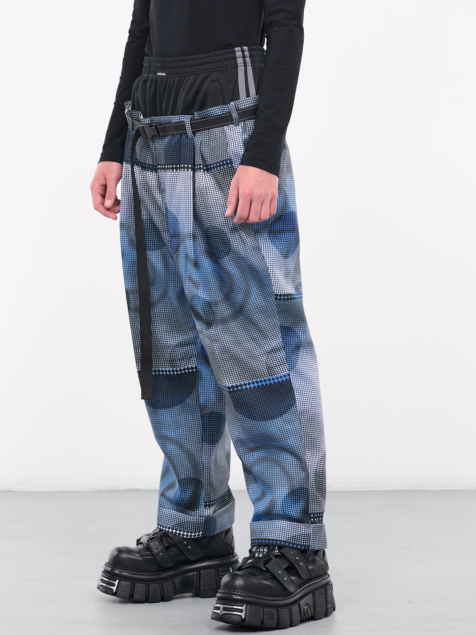 Double Waist Dots Trousers (BS239615-BLUE)