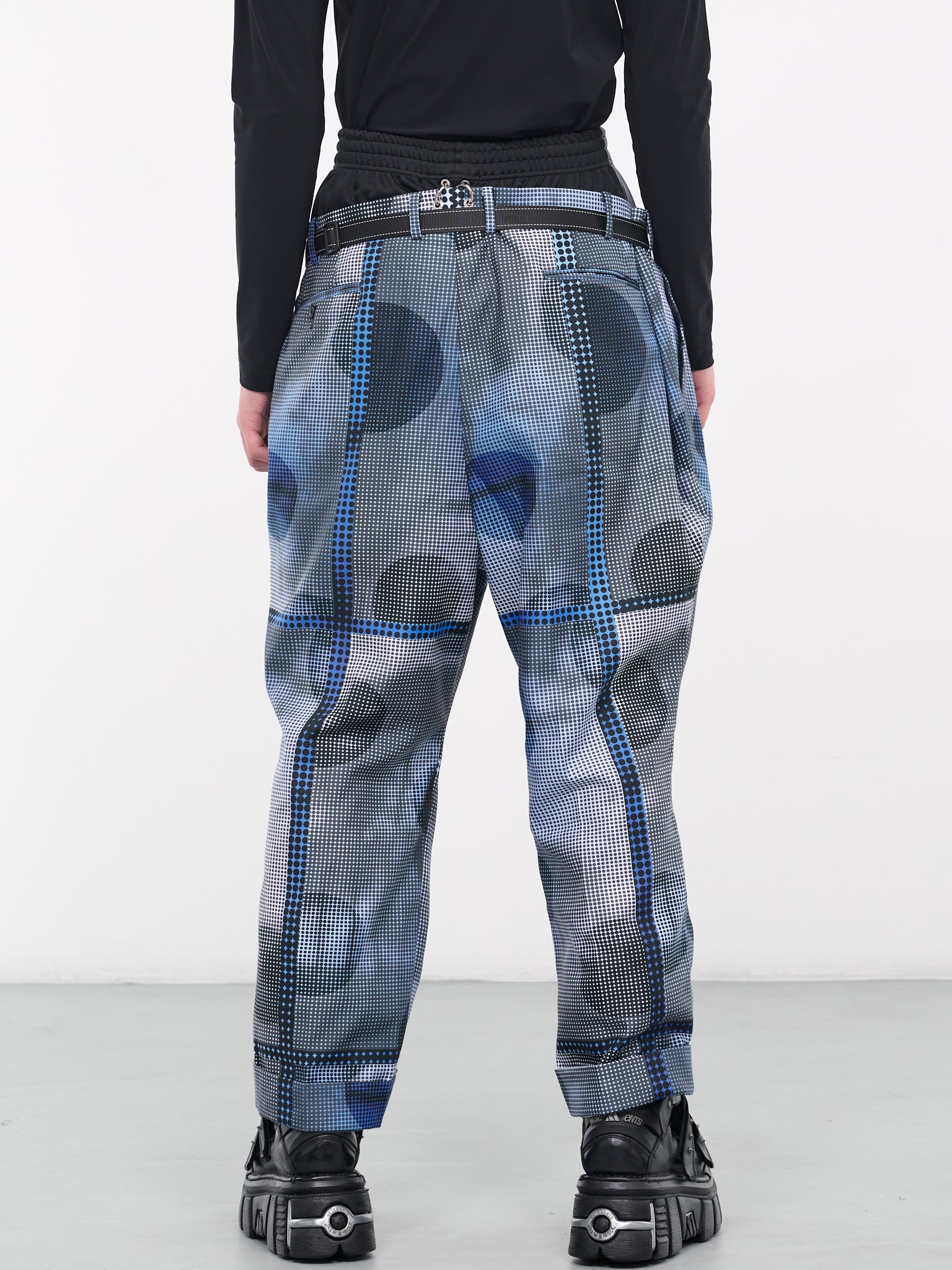 Double Waist Dots Trousers (BS239615-BLUE)