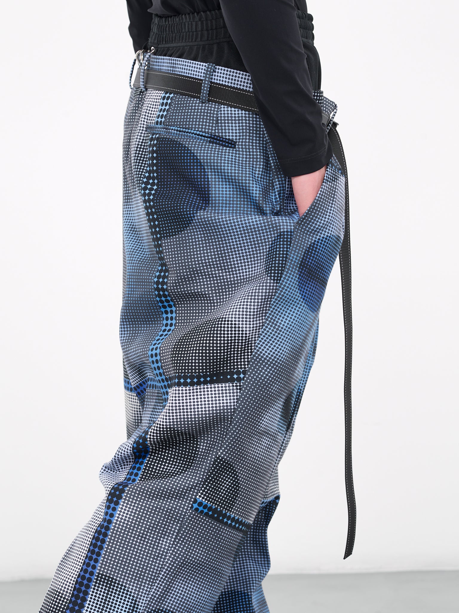 Double Waist Dots Trousers (BS239615-BLUE)