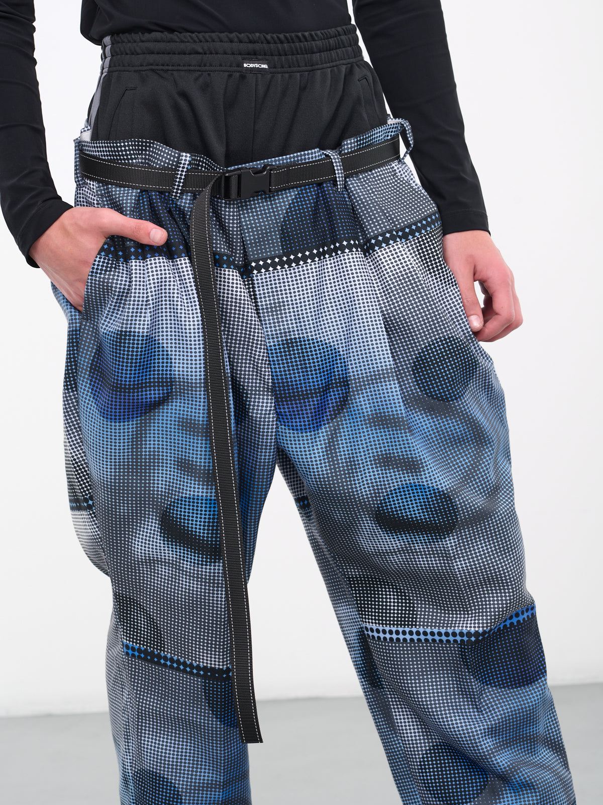 Double Waist Dots Trousers (BS239615-BLUE)
