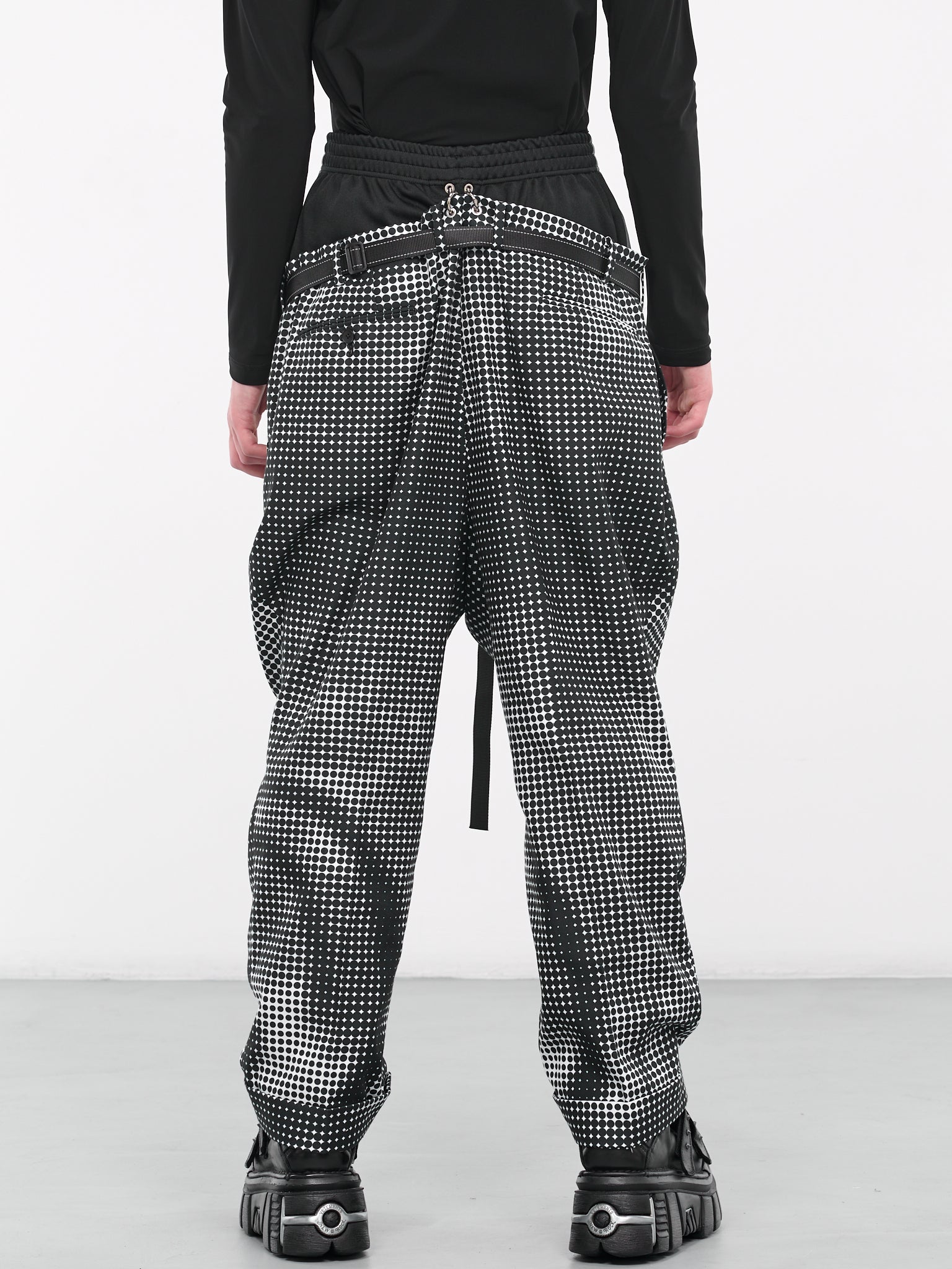 Double Waist Dots Trousers (BS239615-BLACK)