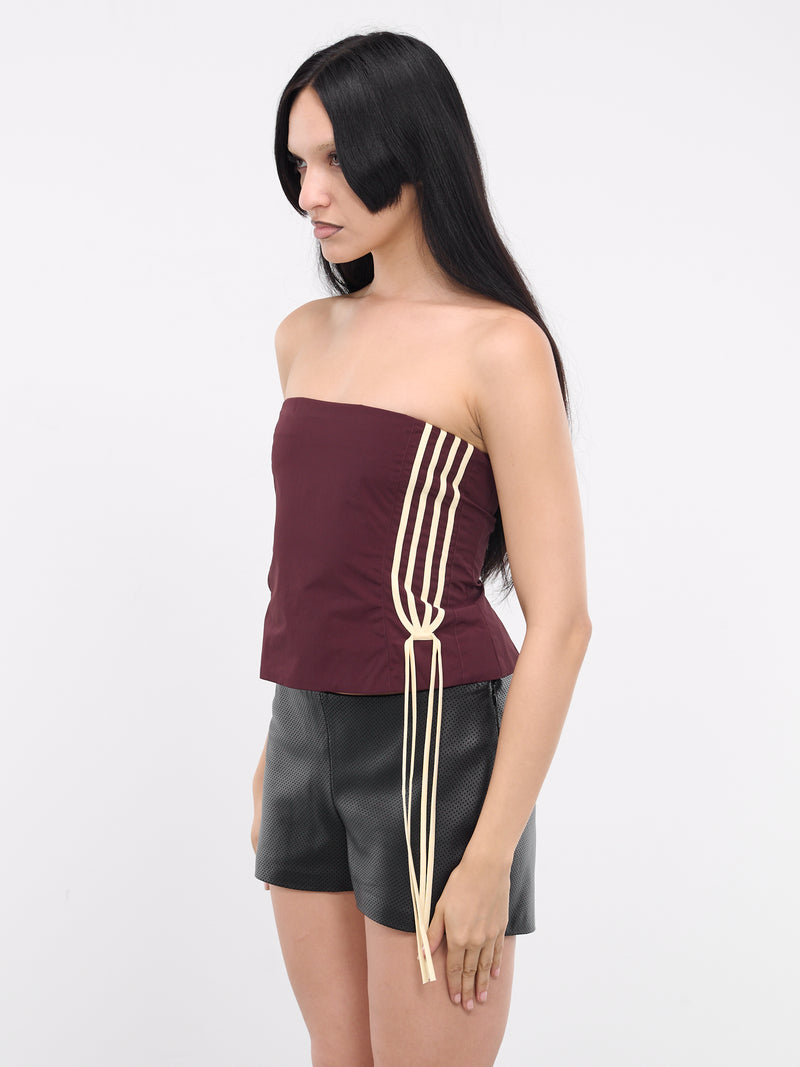 Sasha Strapless Top (BSTRT01-SASHA-BURGUNDY-OFF-WHI)