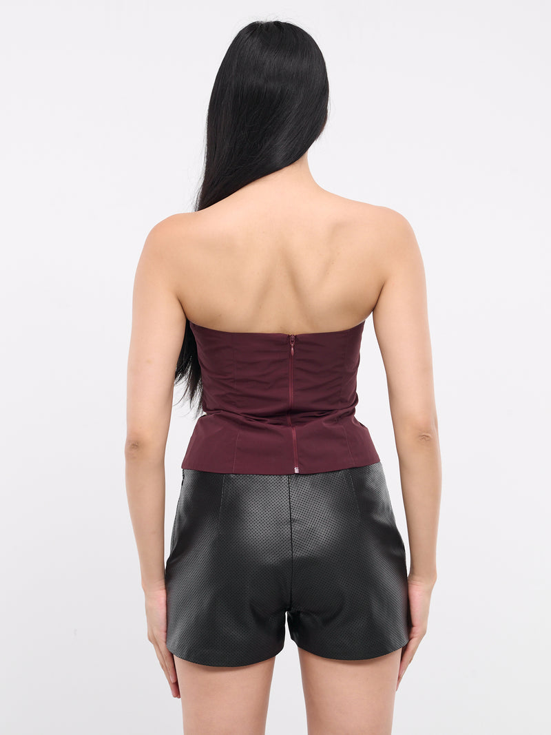 Sasha Strapless Top (BSTRT01-SASHA-BURGUNDY-OFF-WHI)