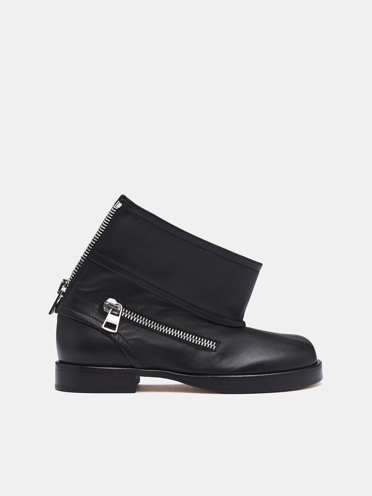Biker Leather Ankle Boots (BT0101-LA0268-BLACK)