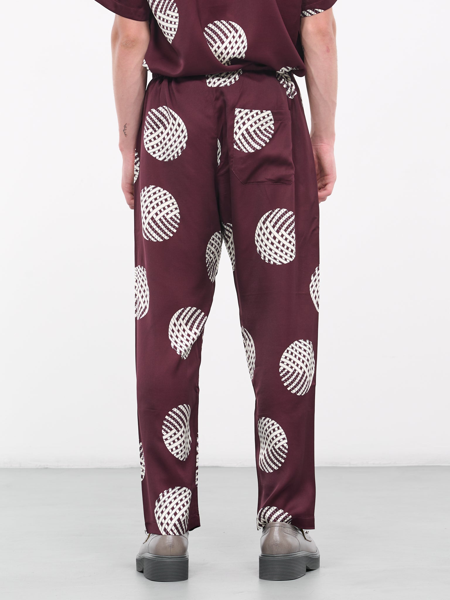 Lattice Sphere Pajama Pants (BT051-BURGUNDY)