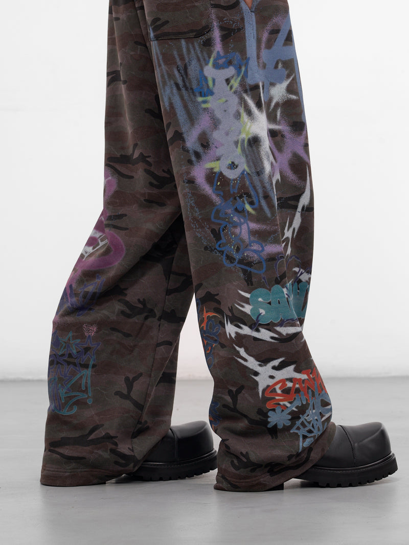 Camo Graffiti Graphics Sweatpants (BUPA0102-CAMOUFLAGE)