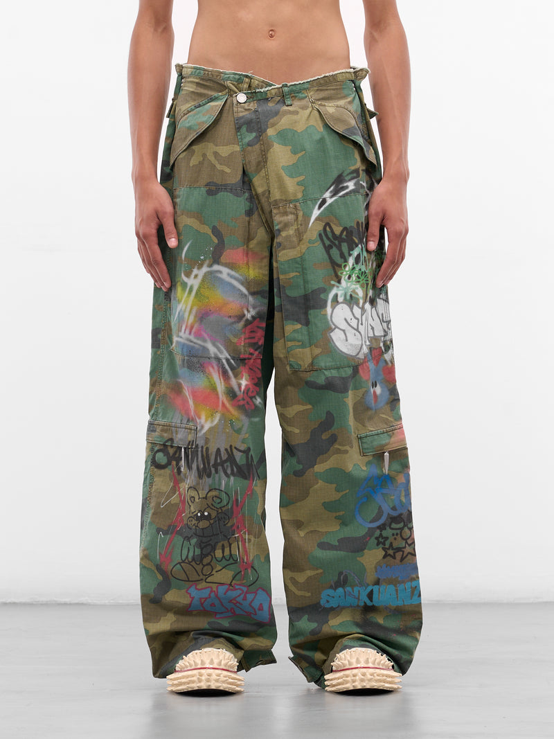 Camo Graffiti Cargo Pants (BUPA0106-GREEN)