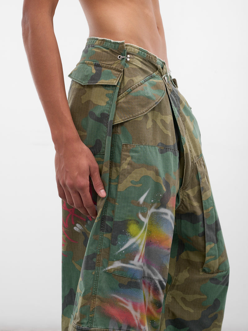 Camo Graffiti Cargo Pants (BUPA0106-GREEN)