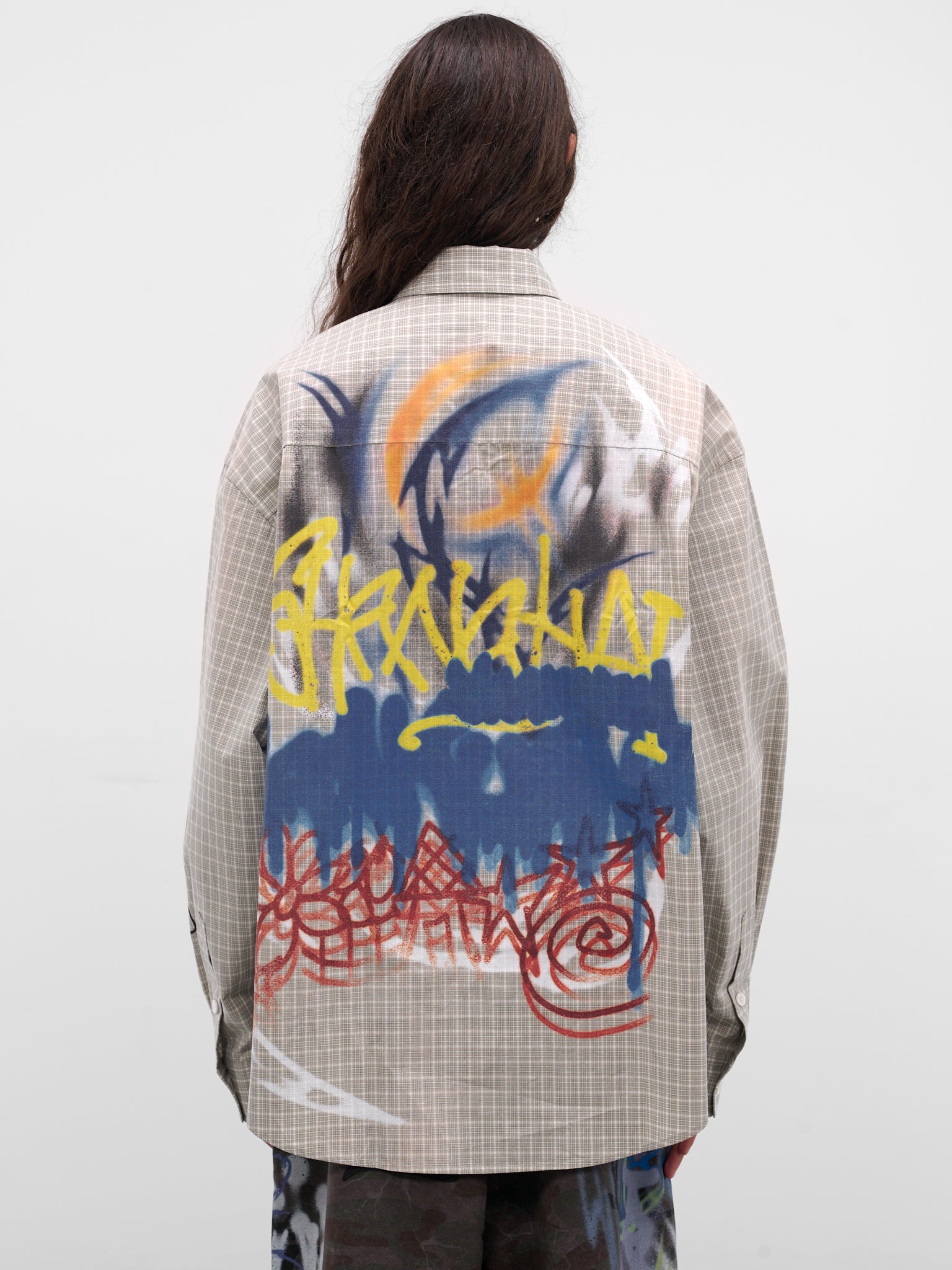 Gray Necktie Graffiti Shirt (BUSL0101-GREY)