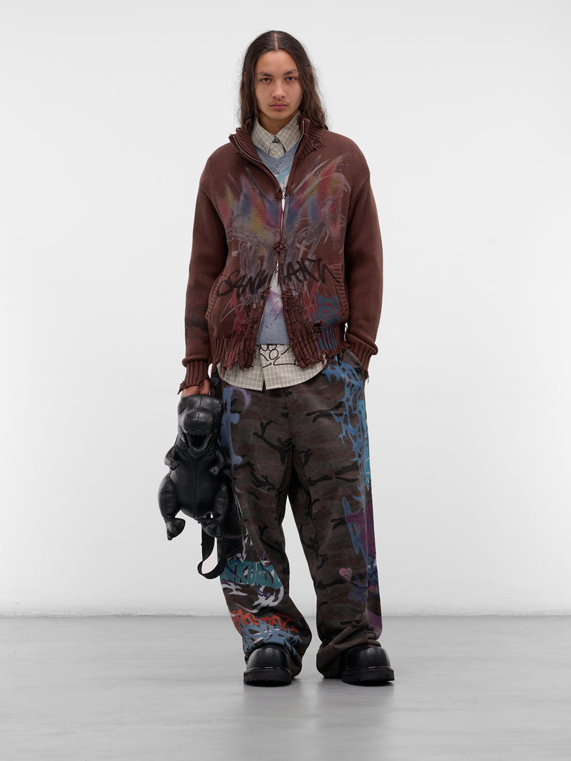 Gray Necktie Graffiti Shirt (BUSL0101-GREY)