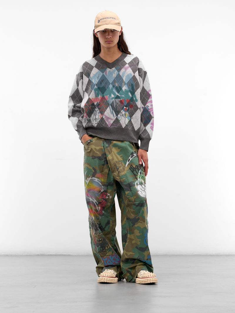 Camo Graffiti Cargo Pants (BUPA0106-GREEN)