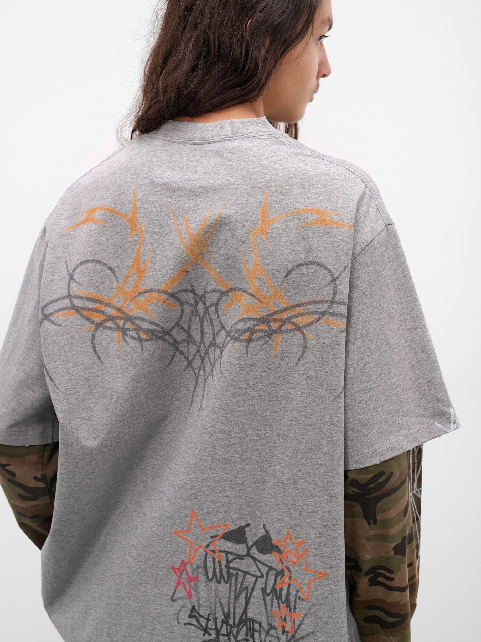 Grey Graffiti Layered Tee (BUTS0105-GREY)