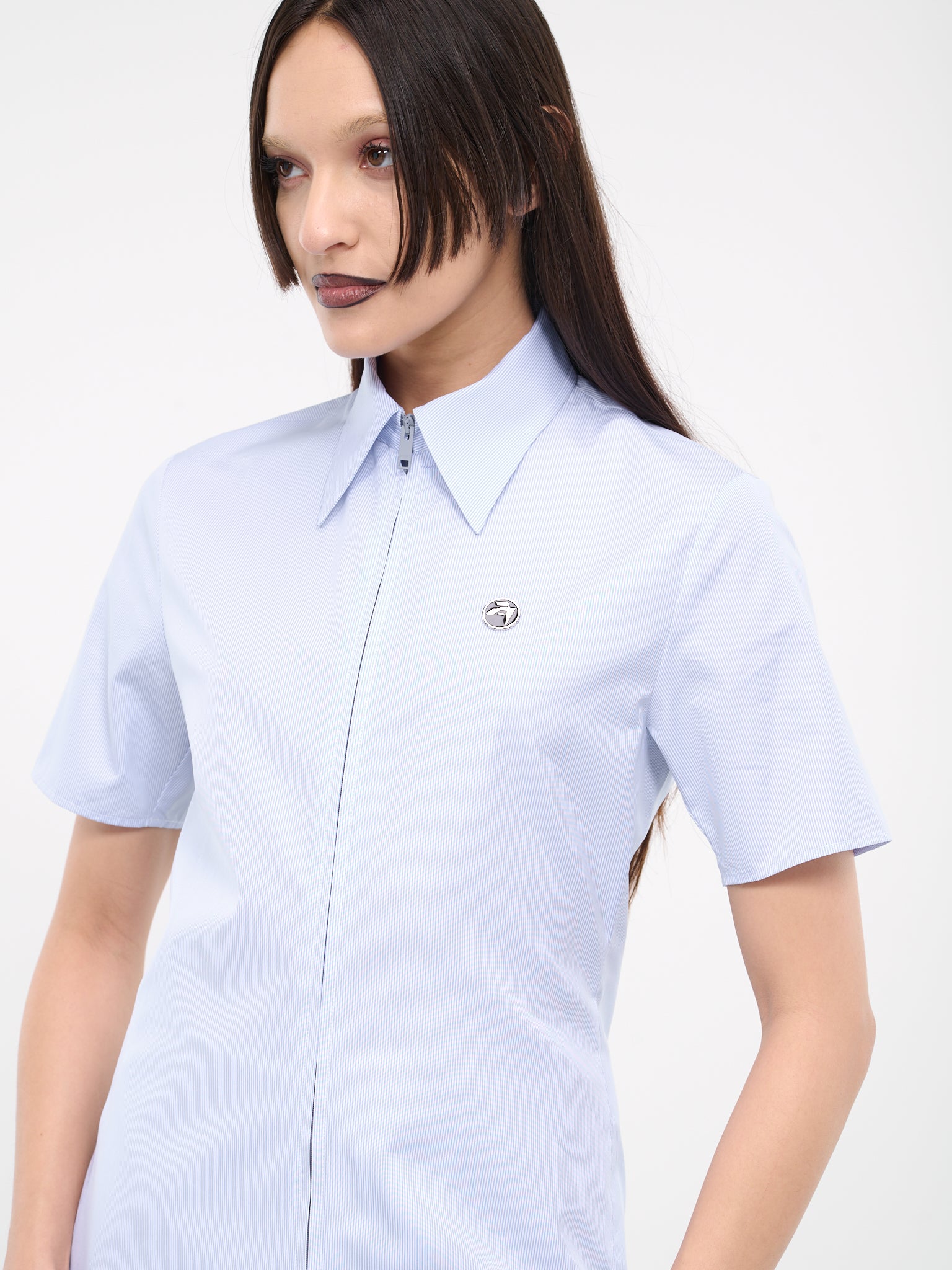 Striped Zip-Up Shirt (BWGG001-FAB0014400-BLUE)