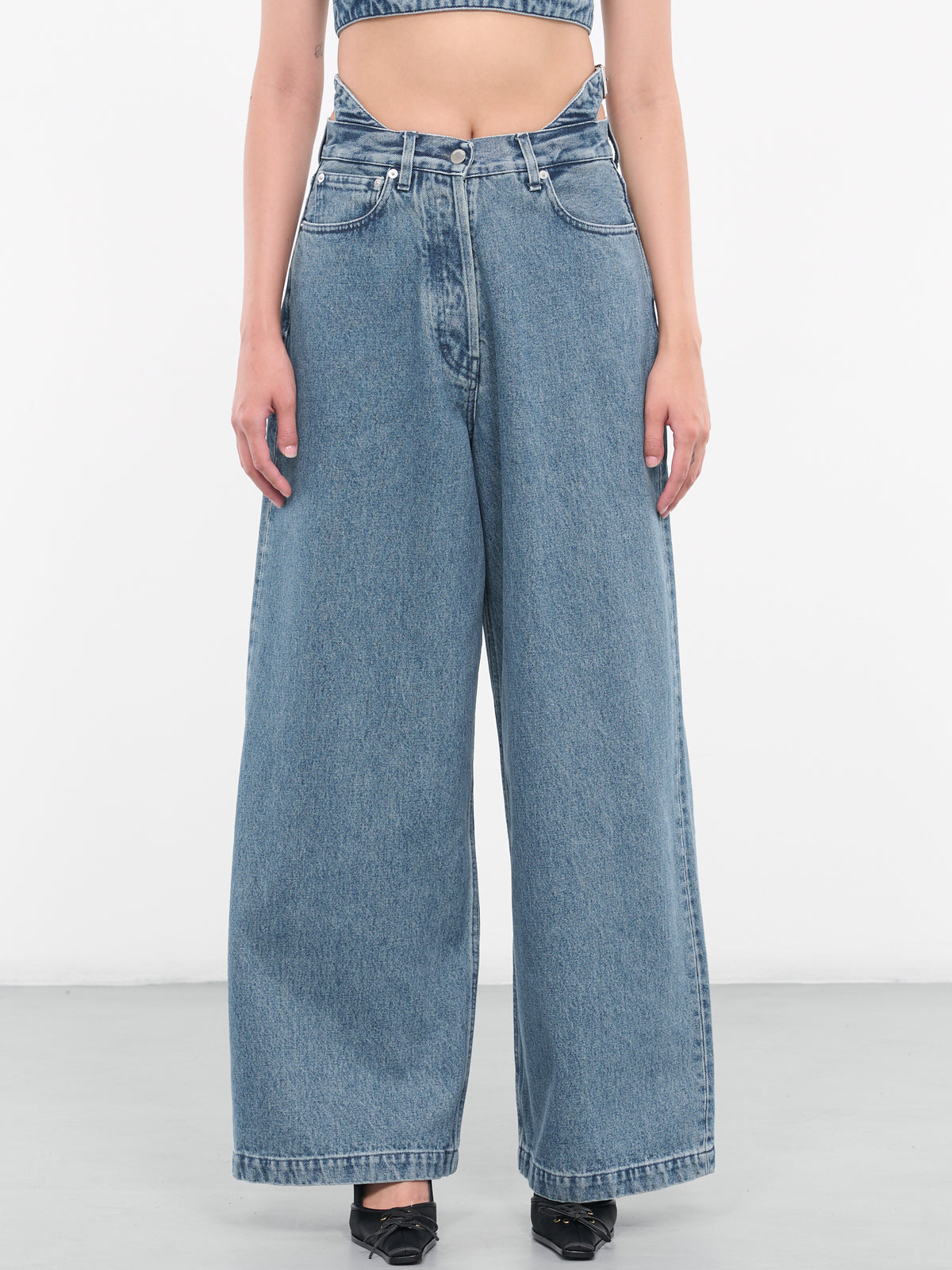 Belted Baggy Denim Pants (BWYA010-DEN002-4000-LIGHT-BLUE)