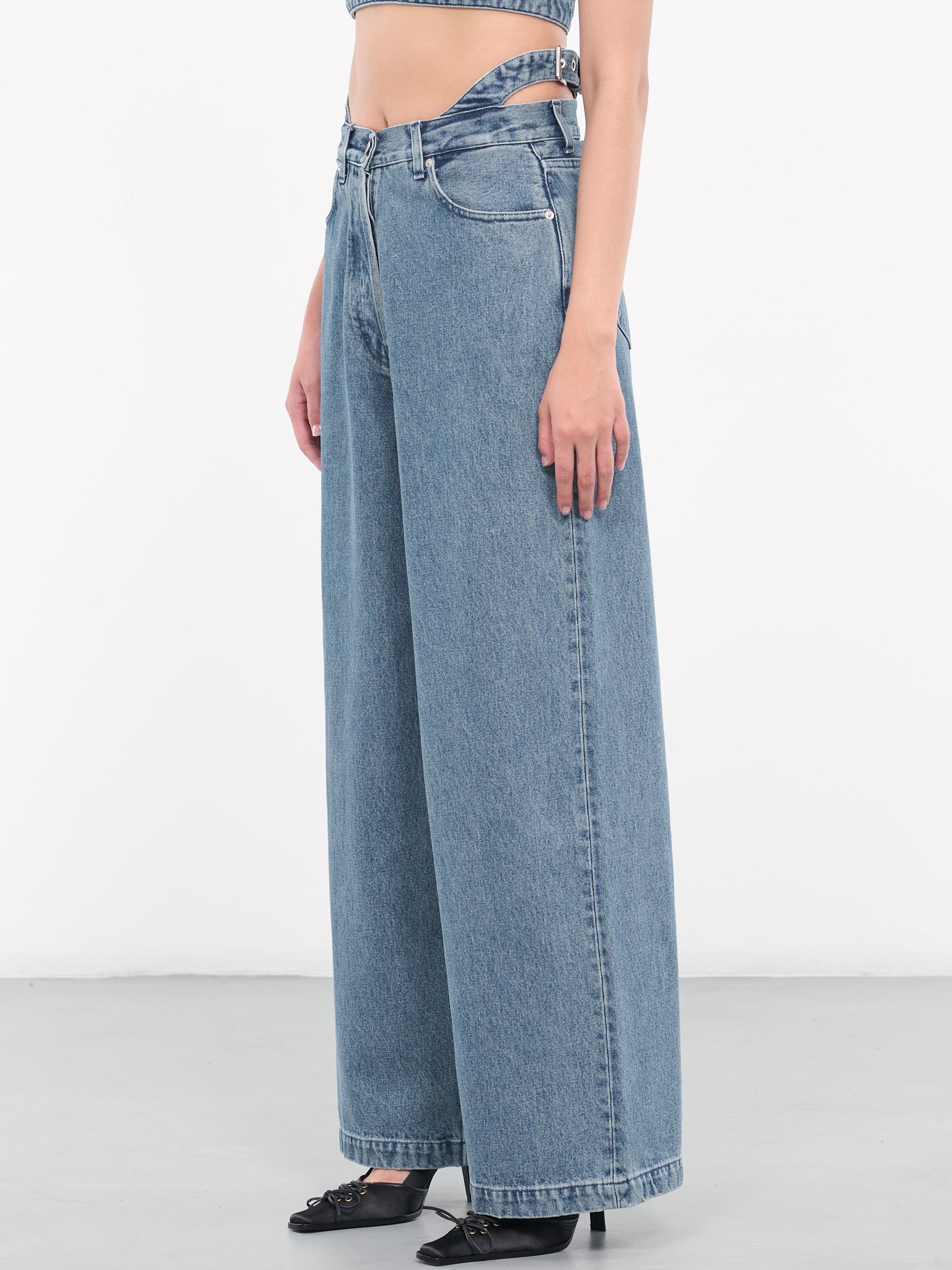 Belted Baggy Denim Pants (BWYA010-DEN002-4000-LIGHT-BLUE)