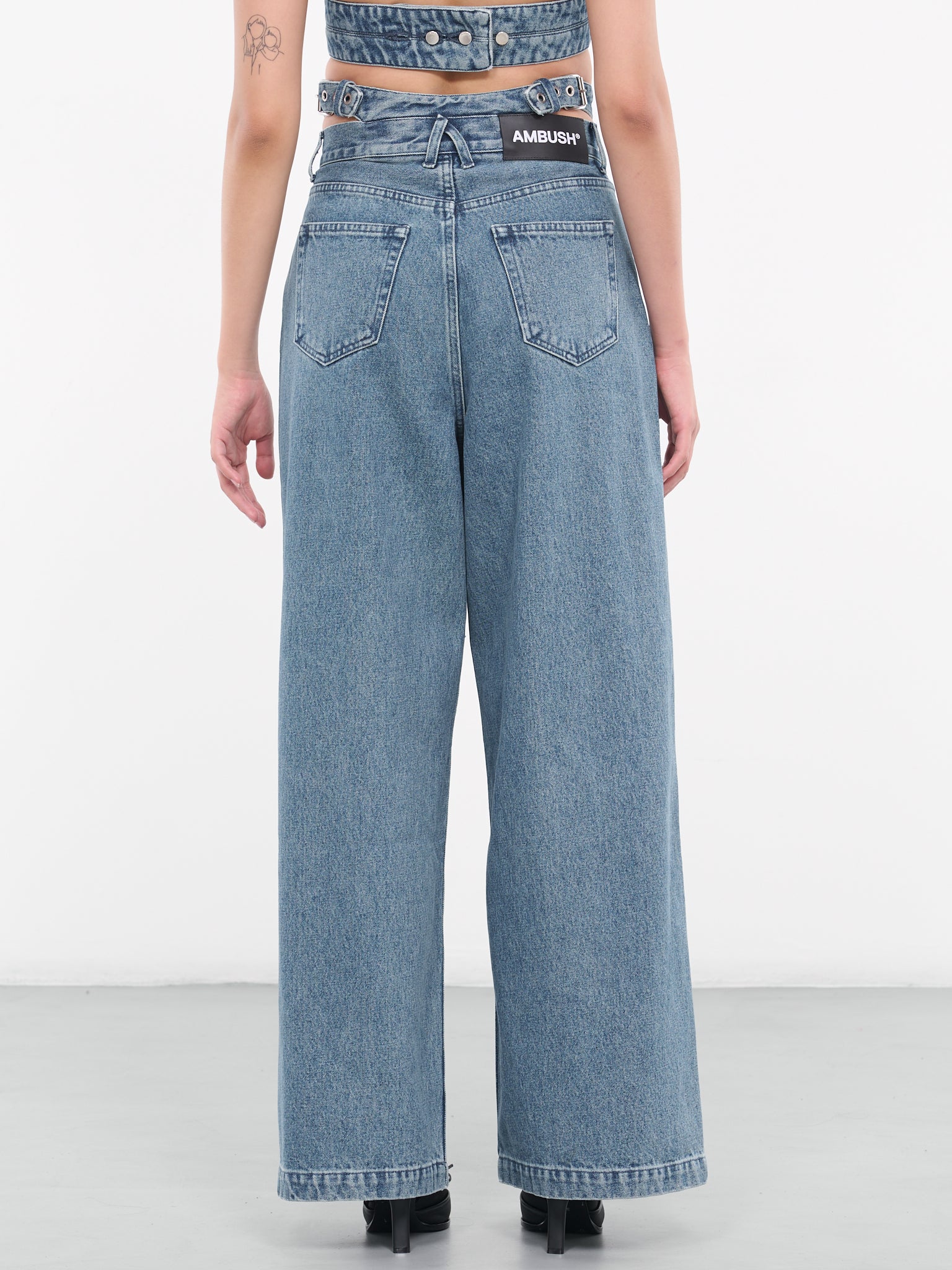 Belted Baggy Denim Pants (BWYA010-DEN002-4000-LIGHT-BLUE)