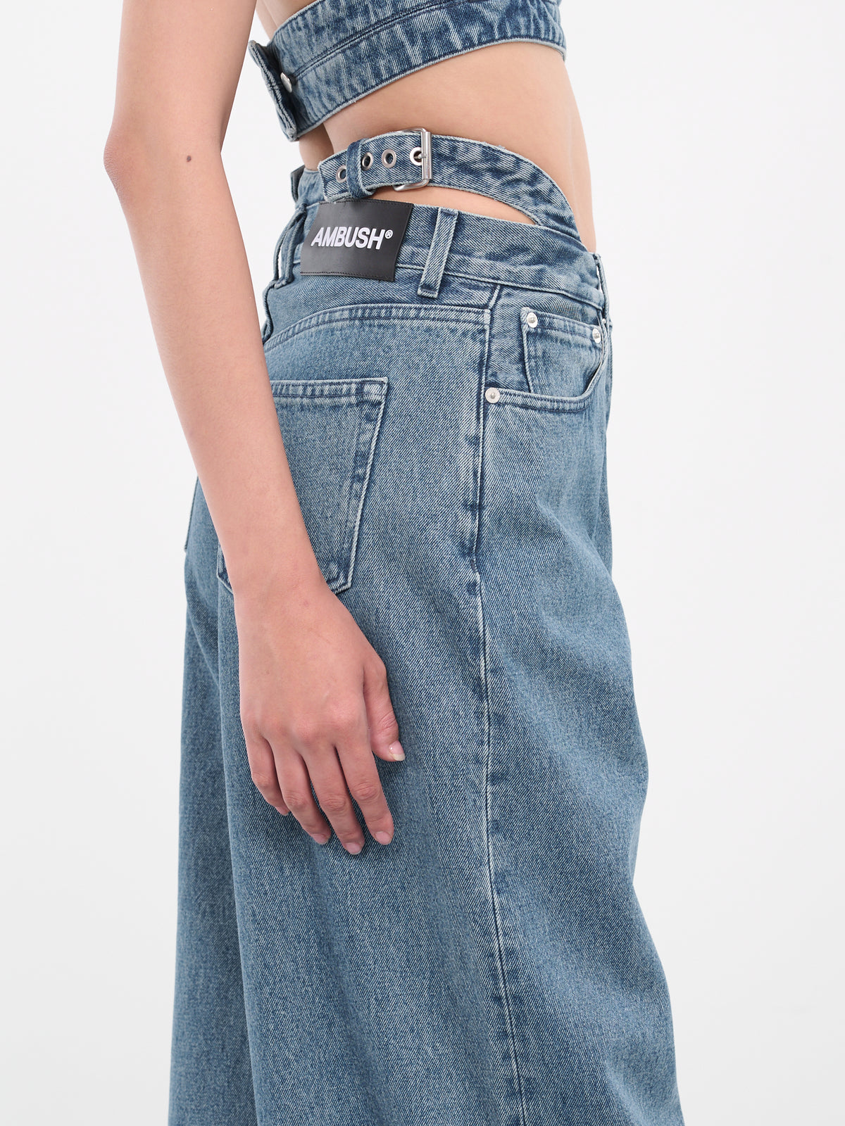 Belted Baggy Denim Pants (BWYA010-DEN002-4000-LIGHT-BLUE)