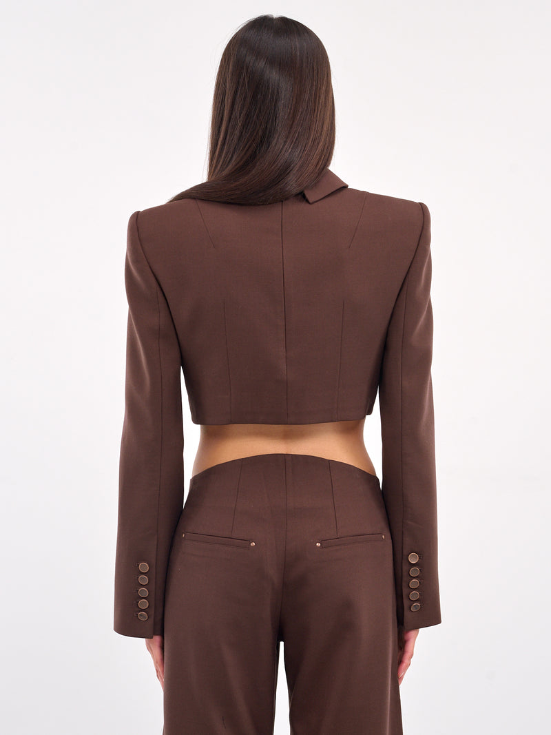 Crossed Lapel Blazer (BZ07W1PU790-MAROON)