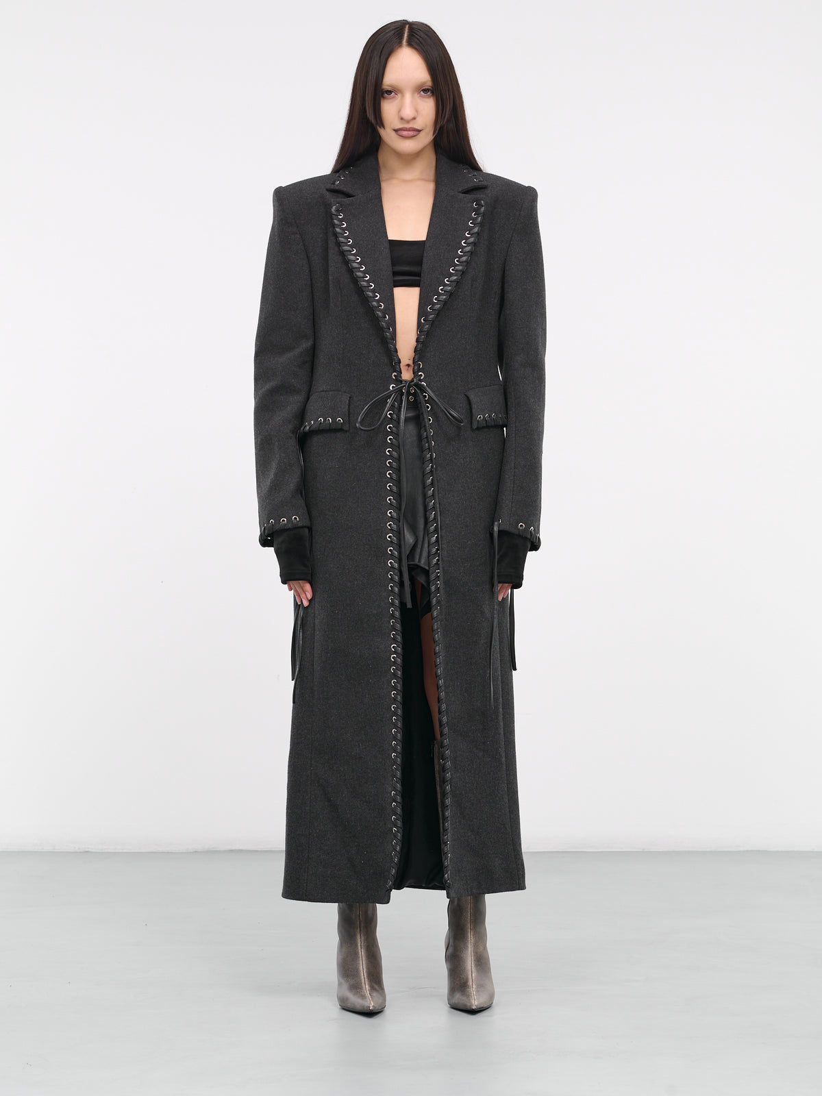 Lace-Up Coat (CO01BL-BLACK)