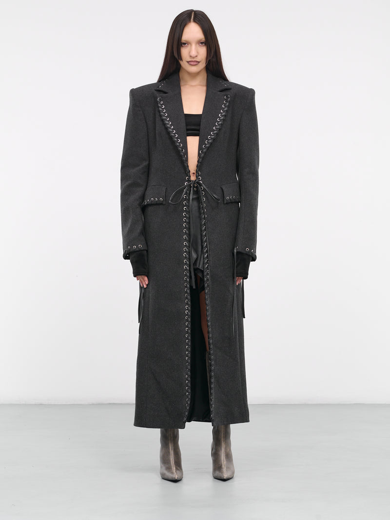 Lace-Up Coat (CO01BL-BLACK)