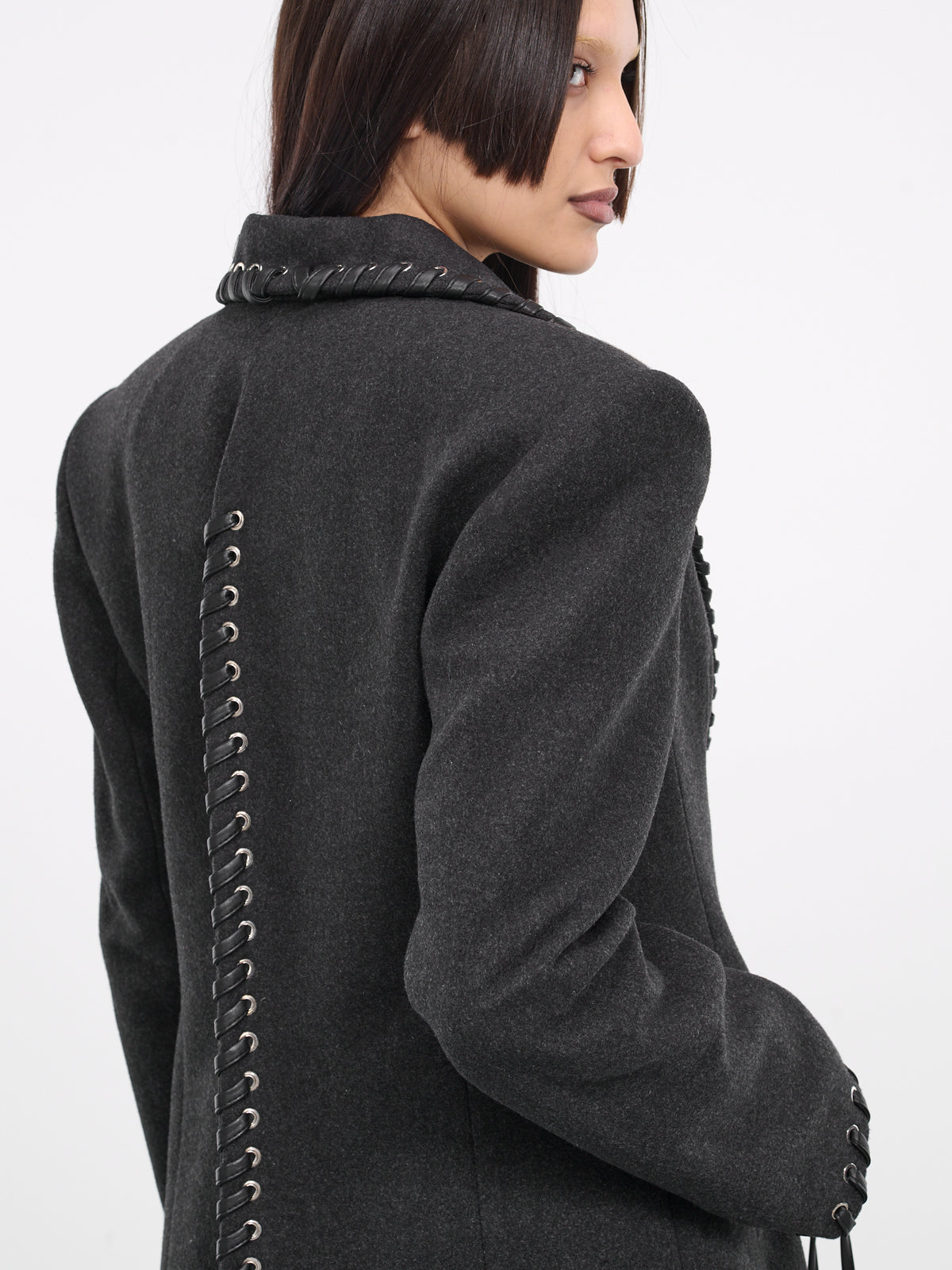 Lace-Up Coat (CO01BL-BLACK)
