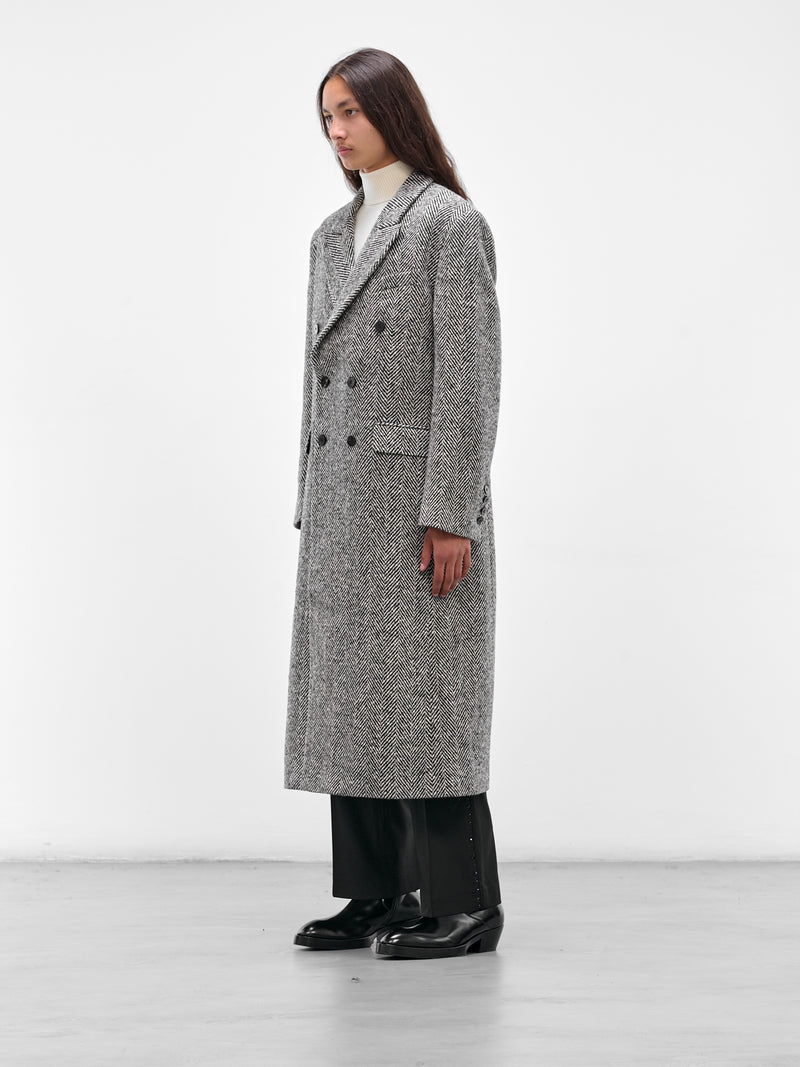 Gray Herringbone Double-Breasted Coat (CO17B-TM01-HERRING-BONE)