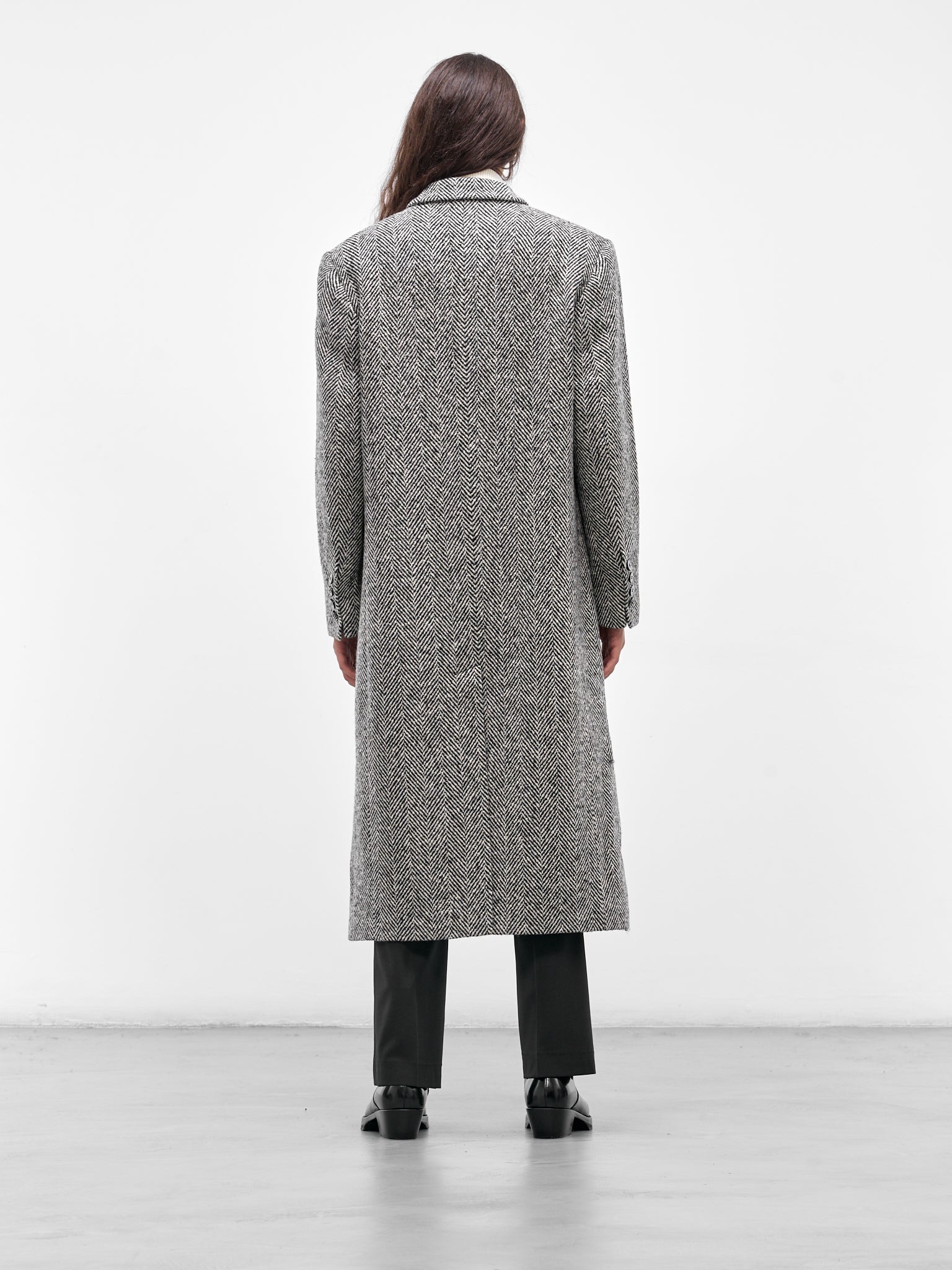 Gray Herringbone Double-Breasted Coat (CO17B-TM01-HERRING-BONE)