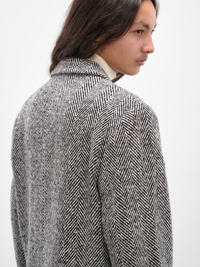 Gray Herringbone Double-Breasted Coat (CO17B-TM01-HERRING-BONE)