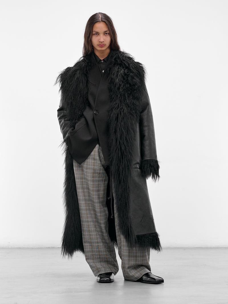 Black Reversible Mongolian Fur Coat (C025-K006-BLACK)