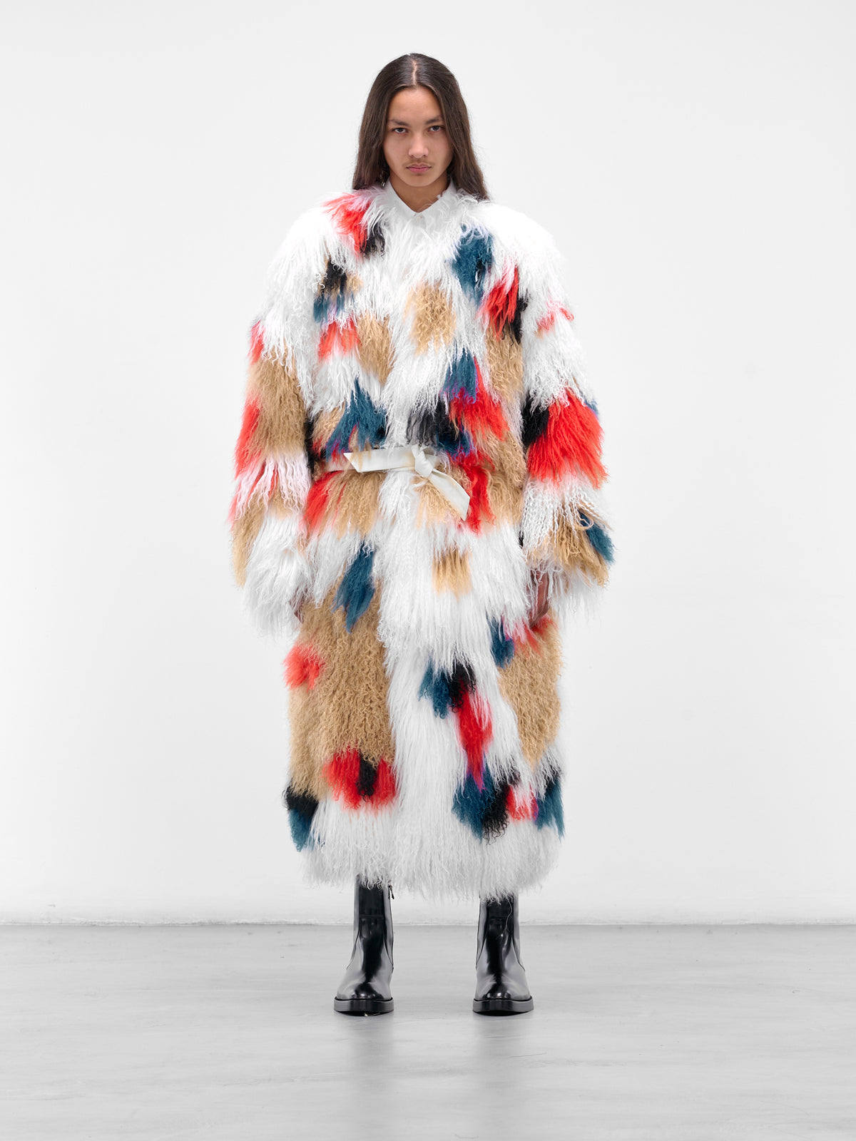 Multi-Color Reversible Mongolian Fur Coat (C034-K006-MULTICOLOR)