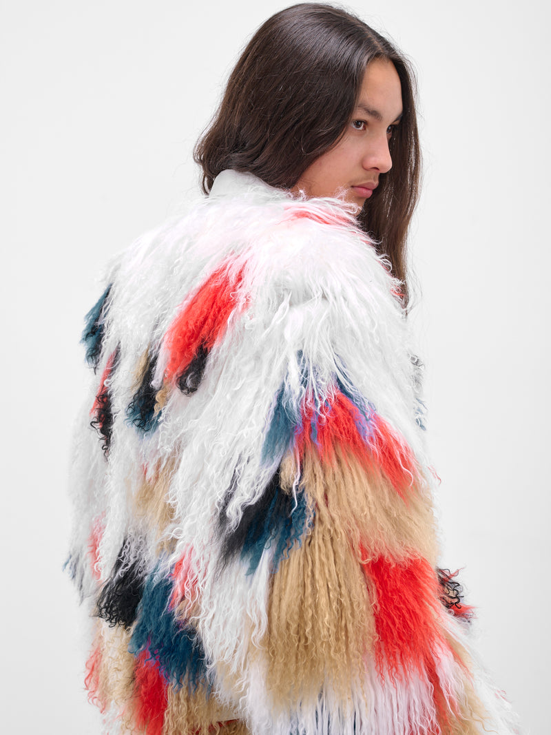 Multi-Color Reversible Mongolian Fur Coat (C034-K006-MULTICOLOR)