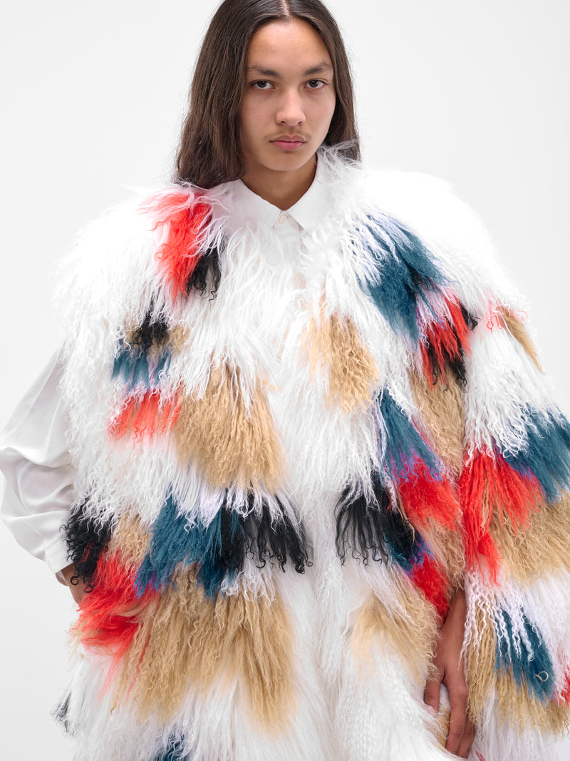Multi-Color Reversible Mongolian Fur Coat (C034-K006-MULTICOLOR)