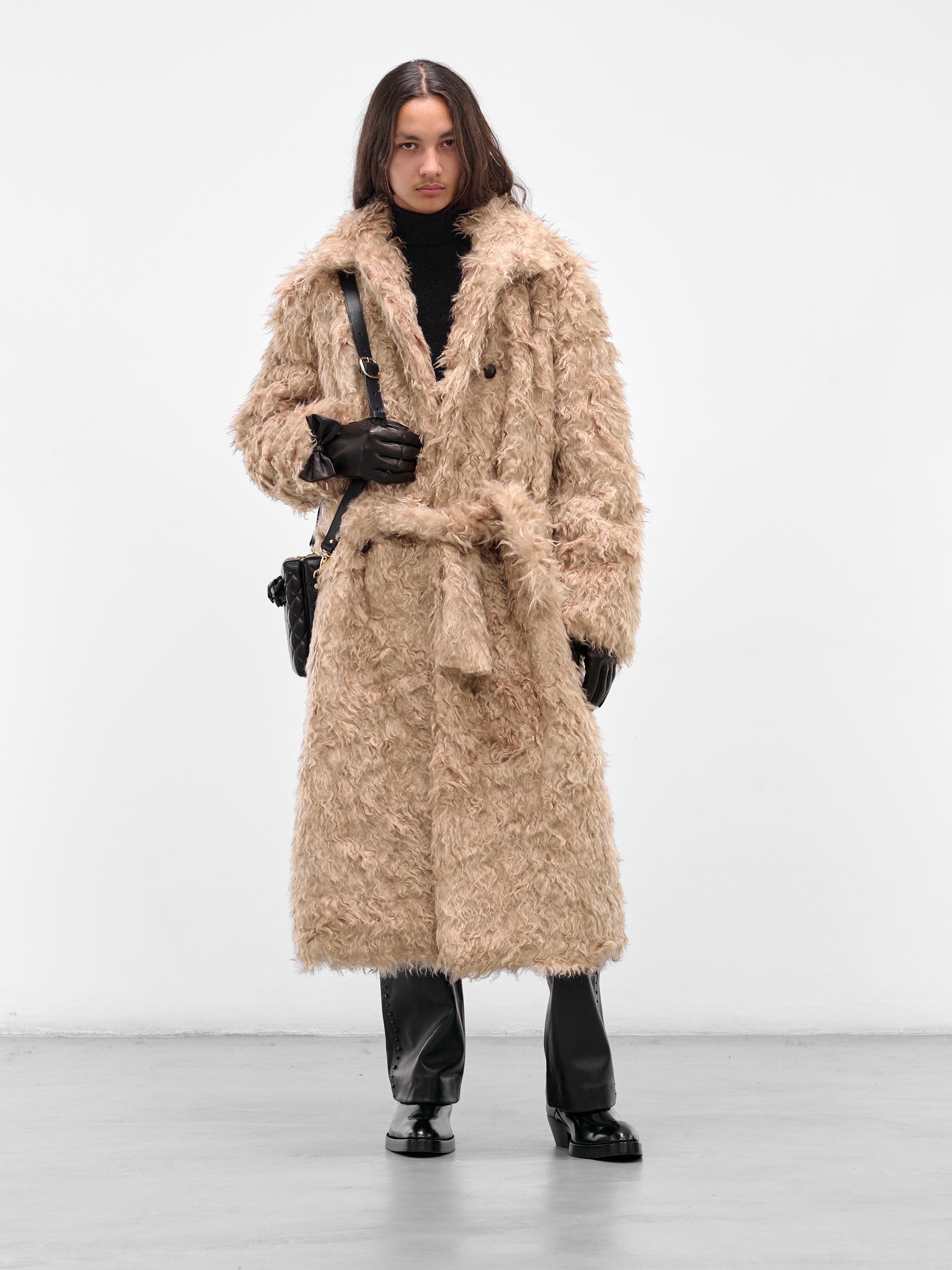 Beige Astrakan Fur Coat (CO40L-LB01-BEIGE-FUR)
