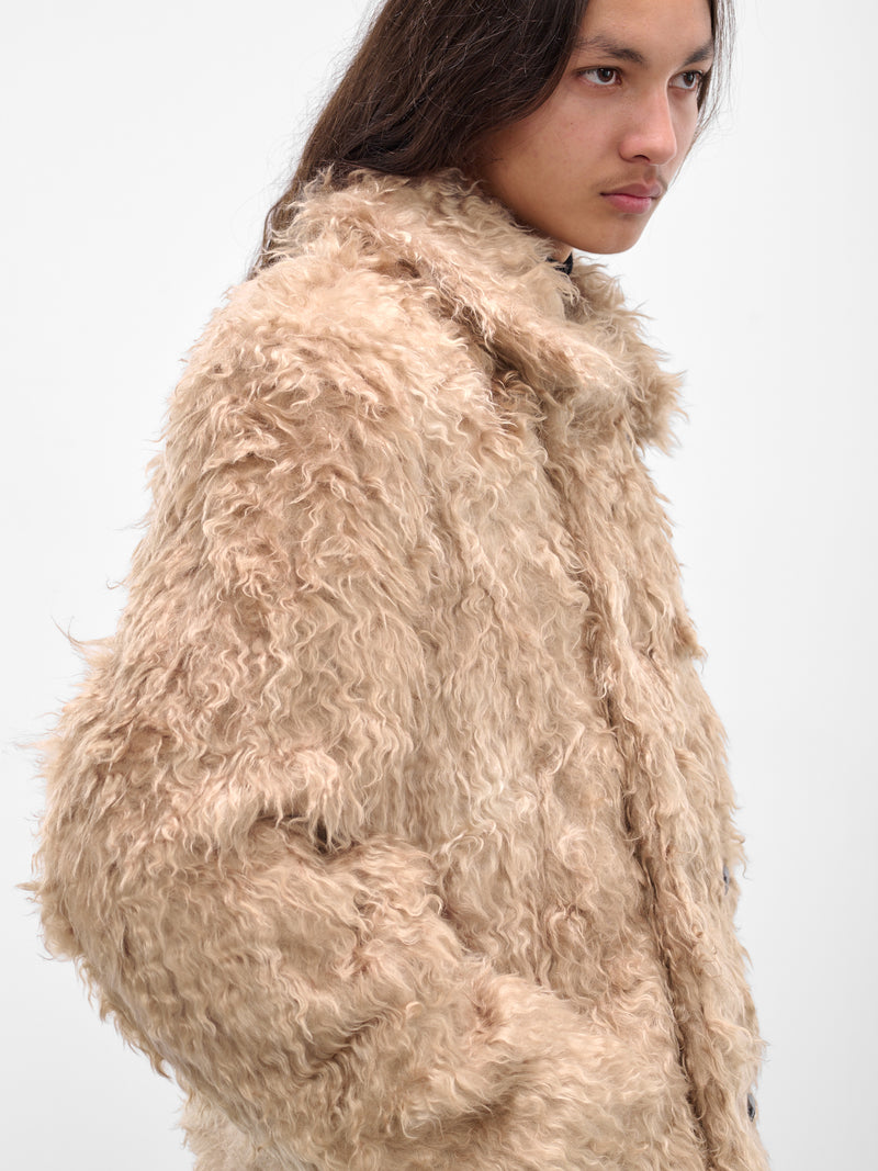 Beige Astrakan Fur Coat (CO40L-LB01-BEIGE-FUR)
