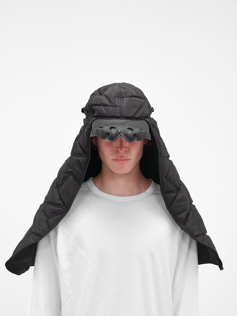 Black Modular Quilted Puffer Hat (C11-PUPPER-SCARF-CAP-BLACK)