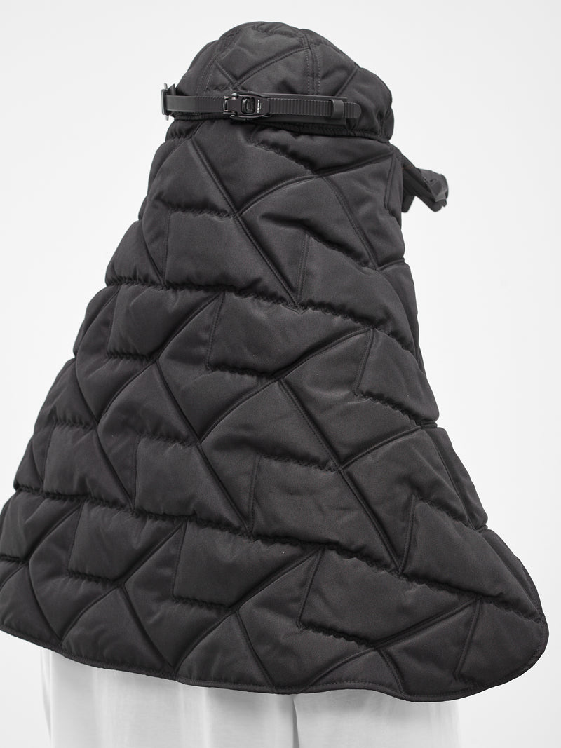 Black Modular Quilted Puffer Hat (C11-PUPPER-SCARF-CAP-BLACK)