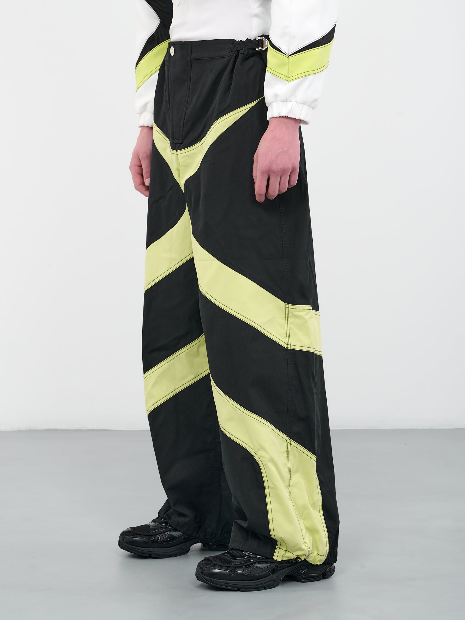 Tech Moto Parachute Pants (C2139-1057-BLACK-LIGHT-ZEST)