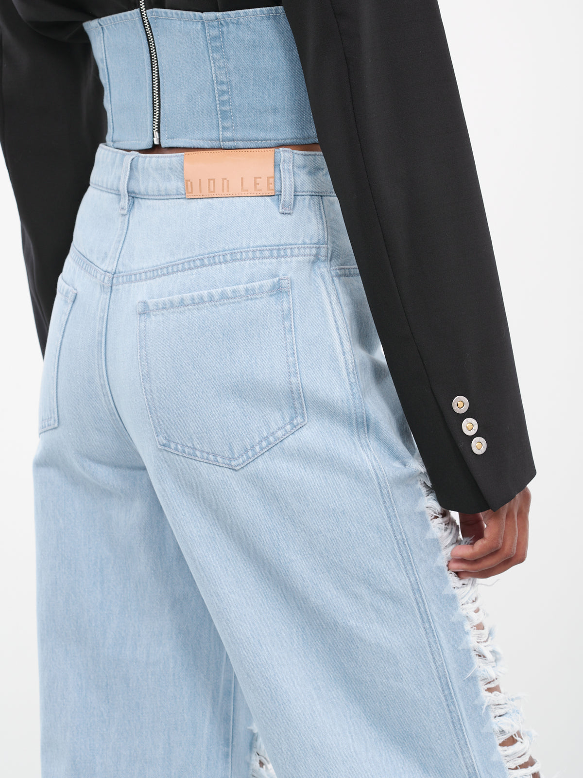 Classic Denim Frayed Pants (C2144P23-5037-CYAN)