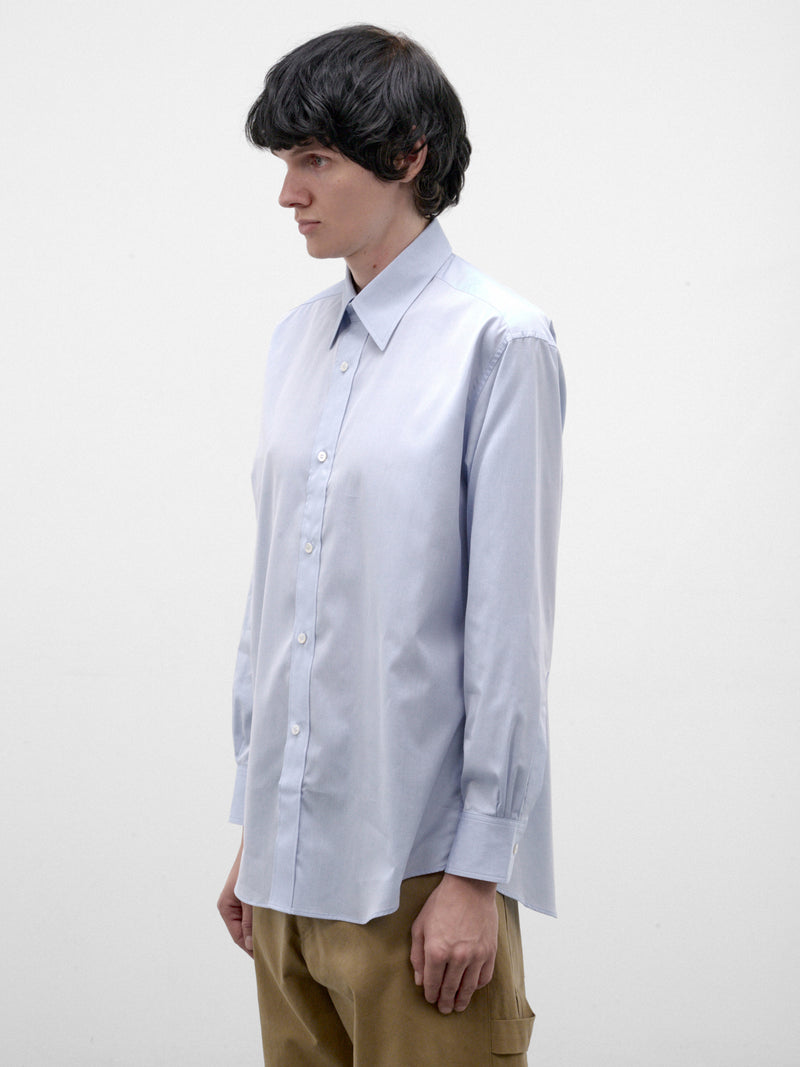 Blue Cotton Button-Up Shirt (C263F01B01-SAXE-BLUE)